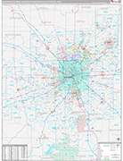 Indianapolis-Carmel-Anderson Metro Area Wall Map Premium Style